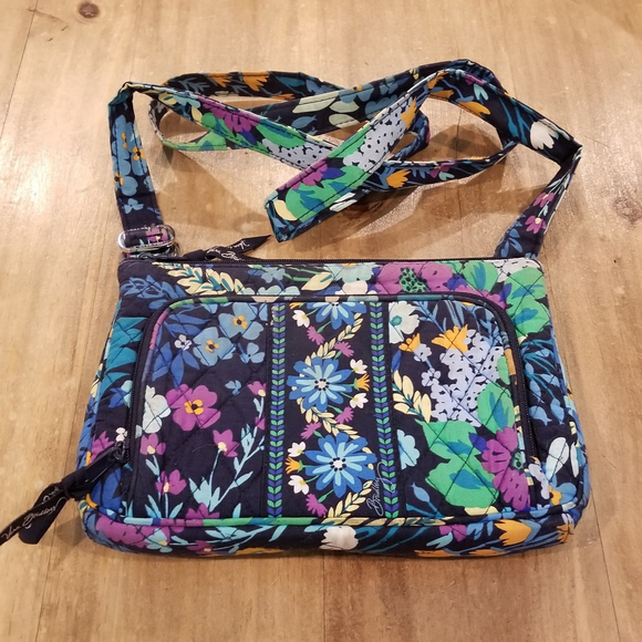Vera Bradley Handbags - Vera Bradley Crossbody Purse Floral Flower AOP Allover